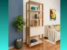 Artely Móveis Estante Para Livros Match 1 Porta 3 Prateleiras Off Cor Bege