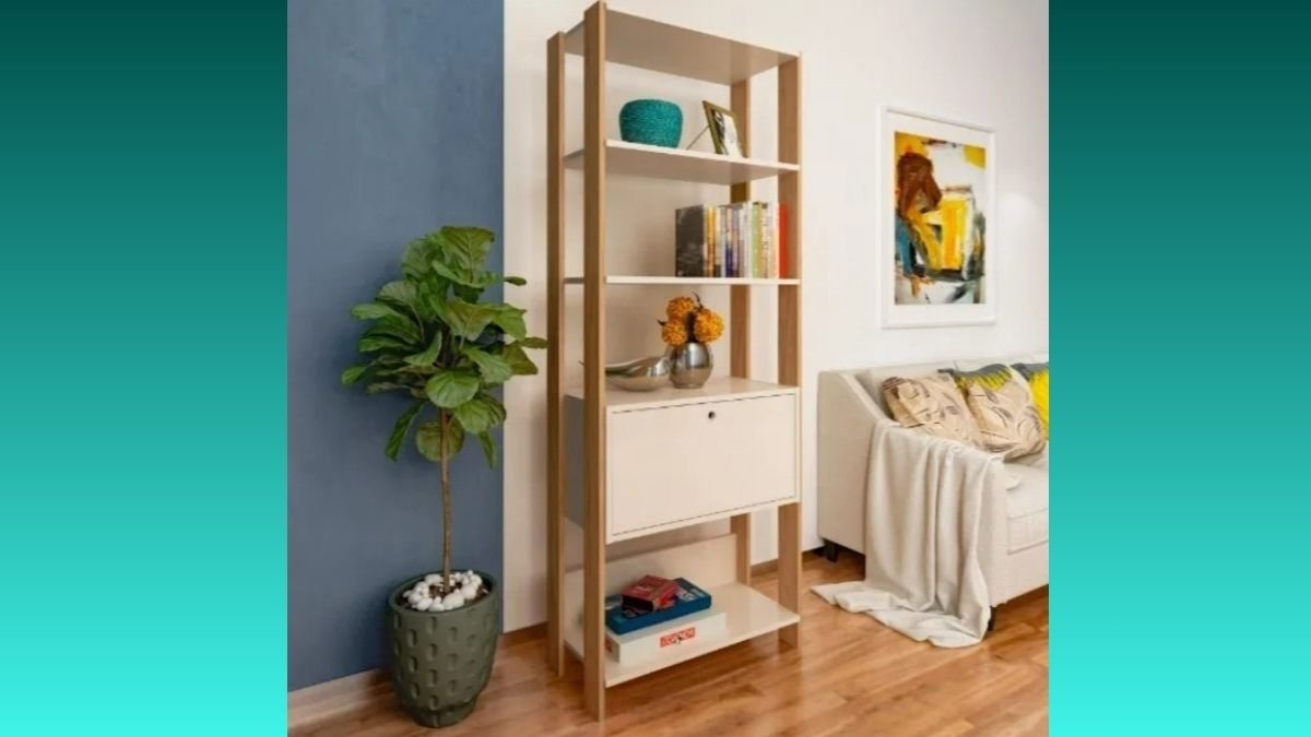 Artely Móveis Estante Para Livros Match 1 Porta 3 Prateleiras Off Cor Bege