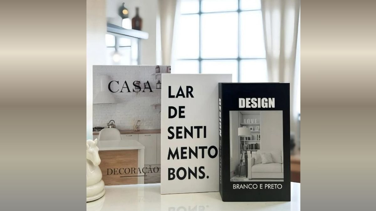 Caixa Livro Decorativo Fake Kit 3 Porta Organizadora Cor Casa Casa