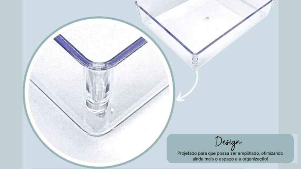 Kit 21 Organizadores Acrílico Multiuso Empilhável