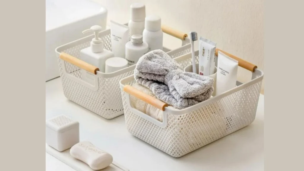 Kit 3 Cesto Organizador Multiuso Alça Madeira é bom