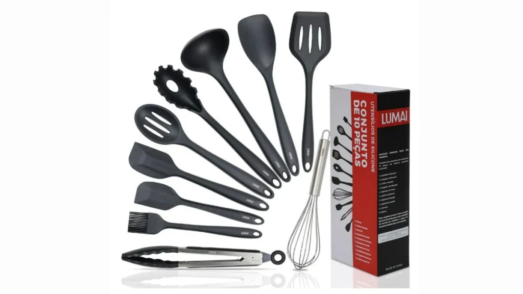 Lumai Kit Utensílios de Cozinha Silicone Premium 10 Peças Livre de BPA é bom