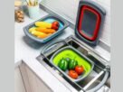 Escorredor De Alimentos Macarrão Legumes Frutas Vegetais Silicone Alça Retrátil Para Pia