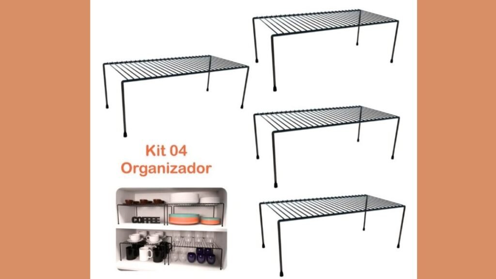 Kit 04 Organizador Armário Cozinha 40cm É Bom